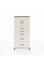 Arges Dolap 2 Raflı 5 Çekmeceli 2 Kapaklı 88x30x182 Çam-Aytaşı