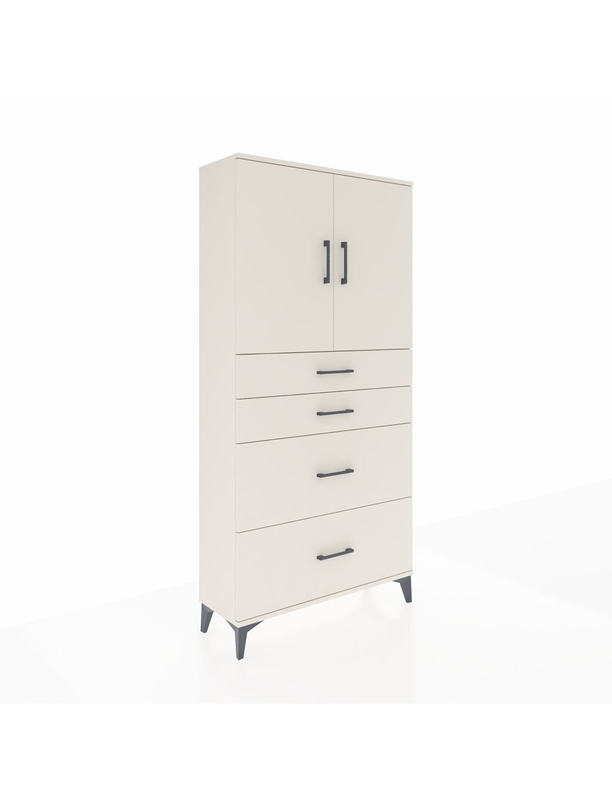 Arges Dolap 2 Raflı 4 Çekmeceli 2 Kapaklı 88x30x182 Aytaşı-Aytaşı