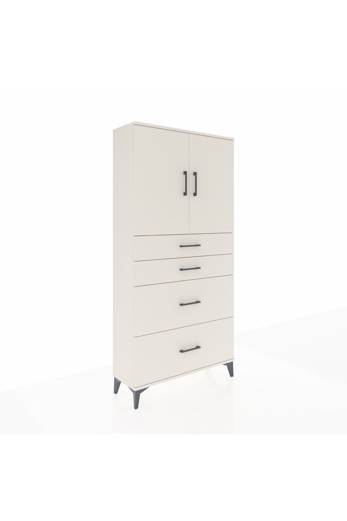 Arges Dolap 2 Raflı 4 Çekmeceli 2 Kapaklı 88x30x182 Aytaşı-Aytaşı