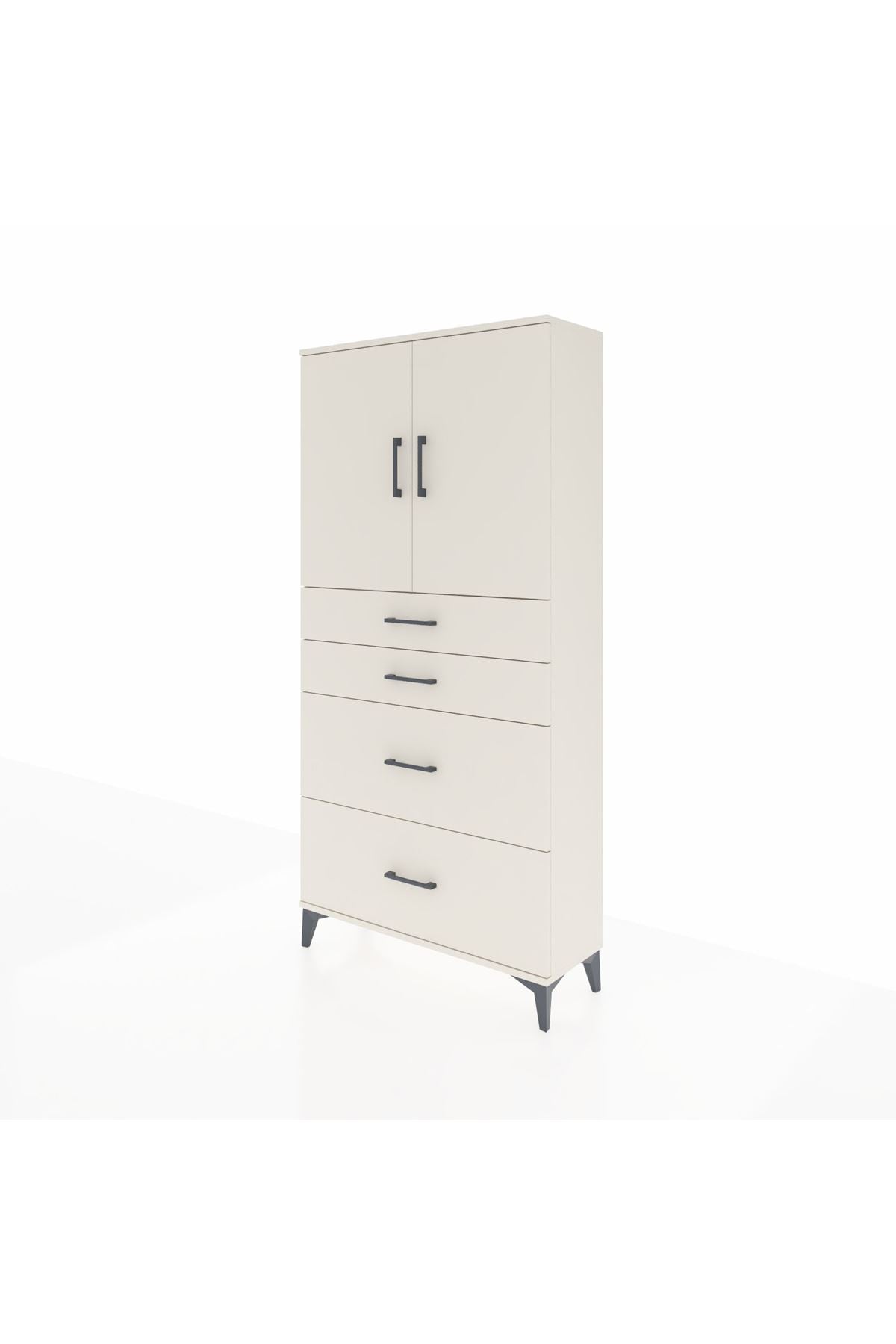 Arges Dolap 2 Raflı 4 Çekmeceli 2 Kapaklı 88x30x182 Aytaşı-Aytaşı