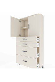 Arges Dolap 2 Raflı 4 Çekmeceli 2 Kapaklı 88x30x182 Aytaşı-Aytaşı