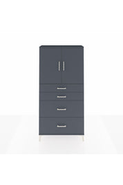 Arges Dolap 2 Raflı 4 Çekmeceli 2 Kapaklı 88x30x182 Antrasit-Antrasit