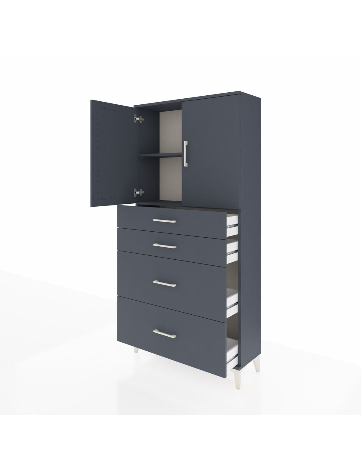 Arges Dolap 2 Raflı 4 Çekmeceli 2 Kapaklı 88x30x182 - S24M019V5A