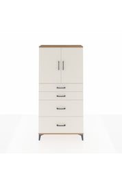 Arges Dolap 2 Raflı 4 Çekmeceli 2 Kapaklı 88x30x182 Çam-Aytaşı