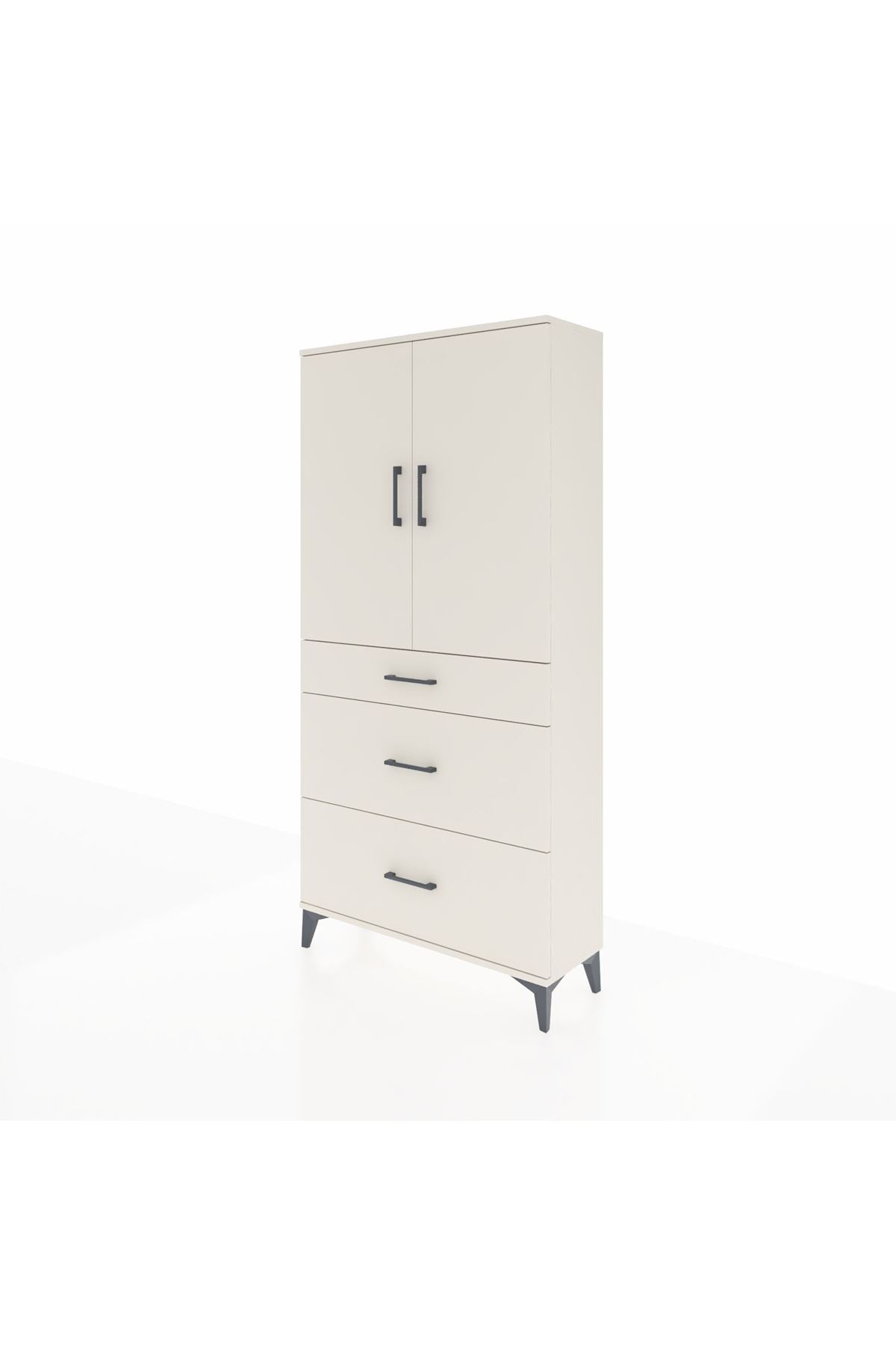 Arges Dolap 3 Raflı 3 Çekmeceli 2 Kapaklı 88x30x182 Aytaşı-Aytaşı