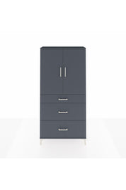 Arges Dolap 3 Raflı 3 Çekmeceli 2 Kapaklı 88x30x182 Antrasit-Antrasit