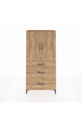 Arges Dolap 3 Raflı 3 Çekmeceli 2 Kapaklı 88x30x182