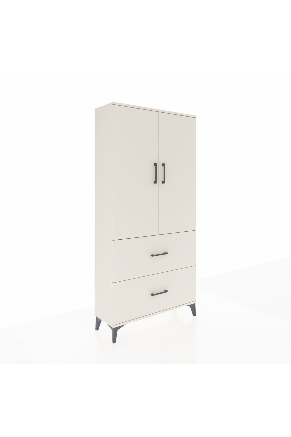 Arges Dolap 3 Raflı 2 Çekmeceli 2 Kapaklı 88x30x182 - S24M021V1A