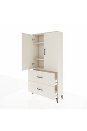 Arges Dolap 3 Raflı 2 Çekmeceli 2 Kapaklı 88x30x182 Aytaşı-Aytaşı