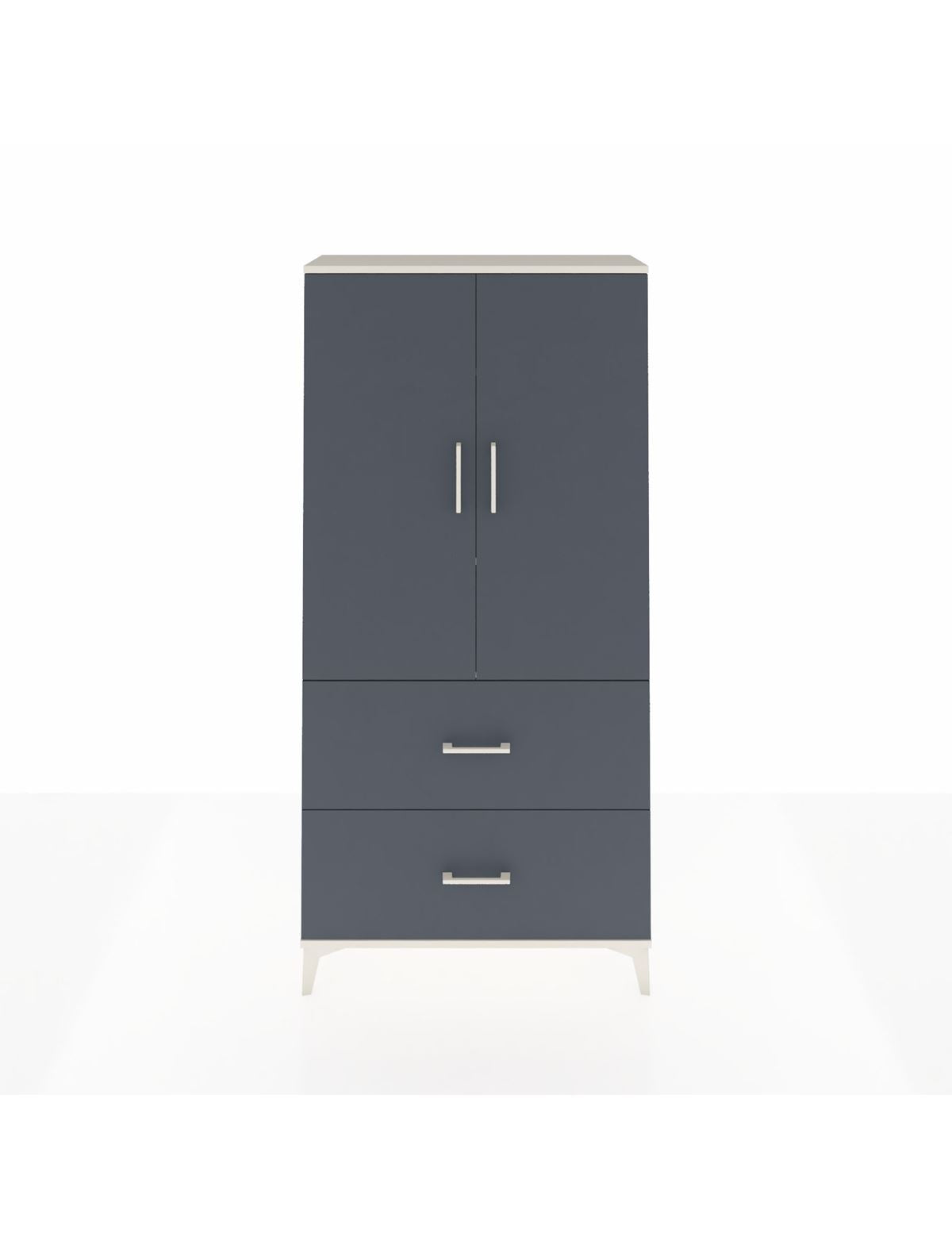 Arges Dolap 3 Raflı 2 Çekmeceli 2 Kapaklı 88x30x182 Aytaşı-Antrasit