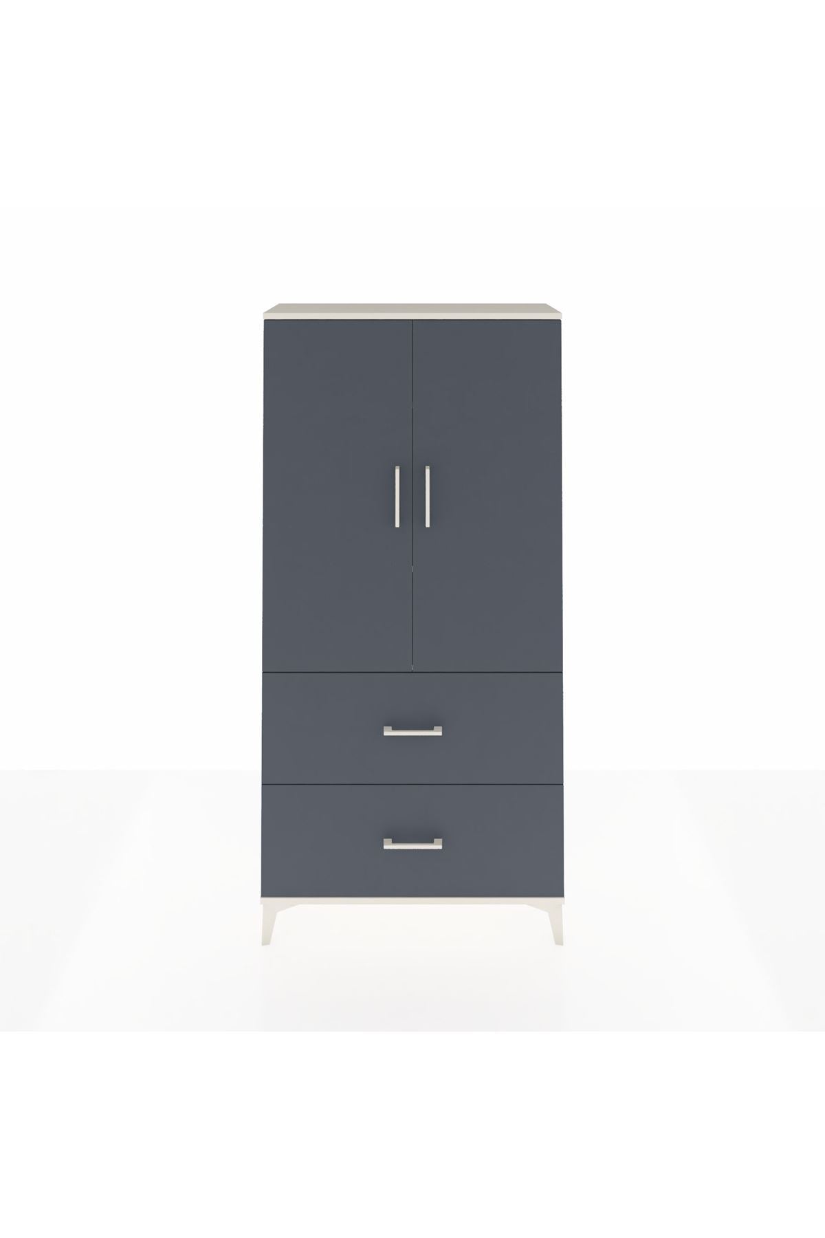 Arges Dolap 3 Raflı 2 Çekmeceli 2 Kapaklı 88x30x182 - S24M021V2A