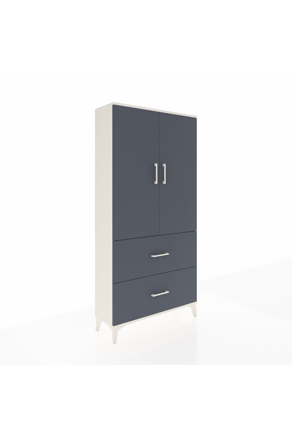 Arges Dolap 3 Raflı 2 Çekmeceli 2 Kapaklı 88x30x182 - S24M021V2A