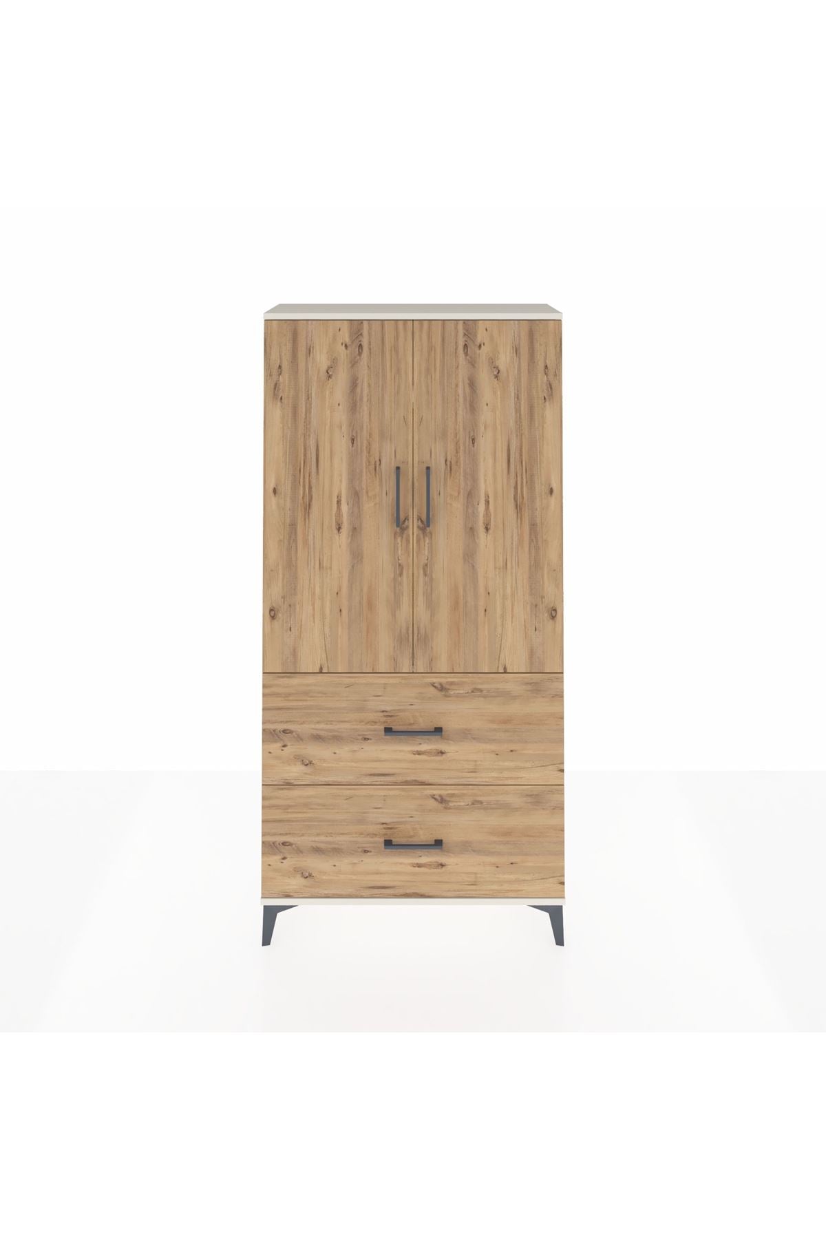 Arges Dolap 3 Raflı 2 Çekmeceli 2 Kapaklı 88x30x182 Aytaşı-Çam