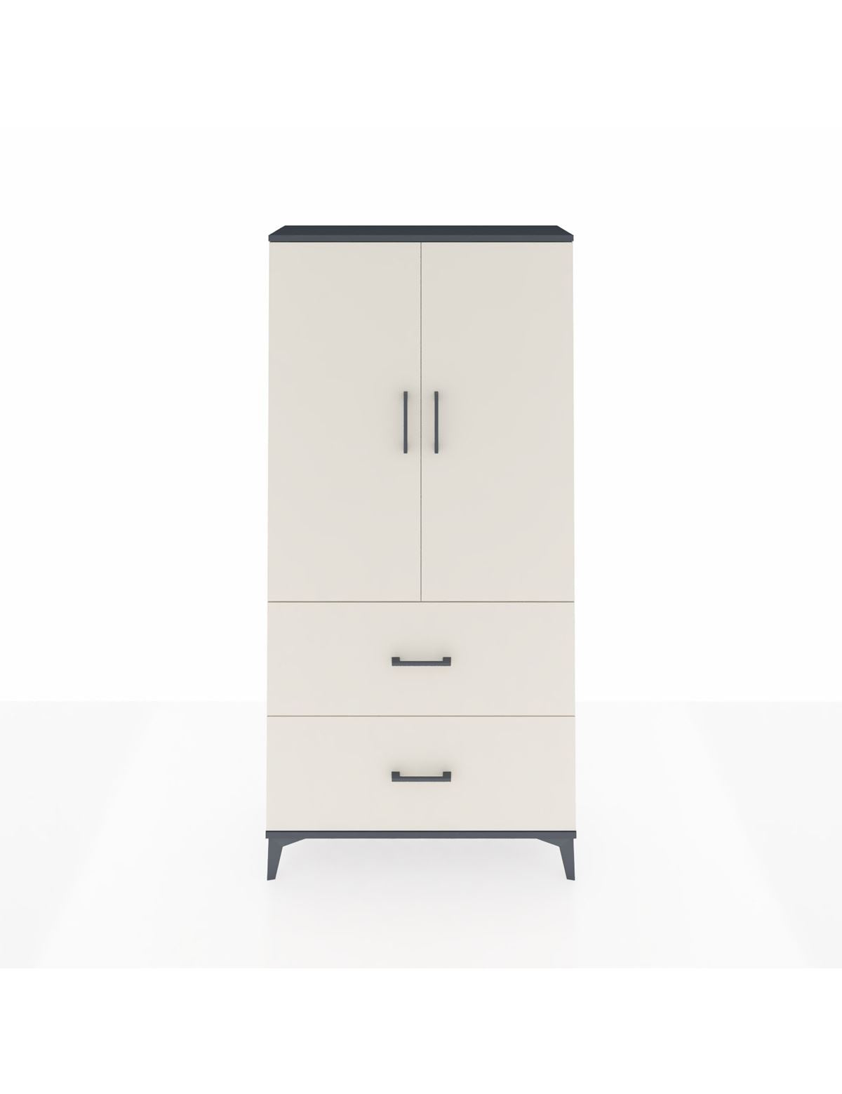 Arges Dolap 3 Raflı 2 Çekmeceli 2 Kapaklı 88x30x182 Antrasit-Aytaşı