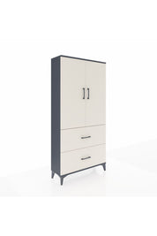 Arges Dolap 3 Raflı 2 Çekmeceli 2 Kapaklı 88x30x182 Antrasit-Aytaşı