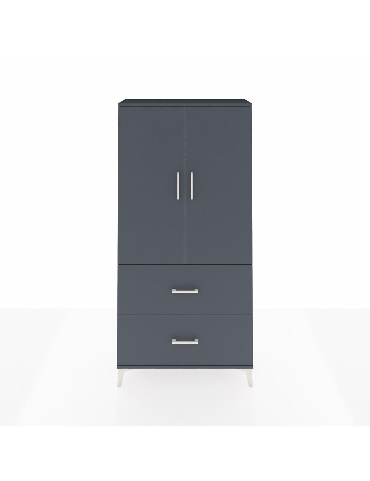 Arges Dolap 3 Raflı 2 Çekmeceli 2 Kapaklı 88x30x182 Antrasit-Antrasit