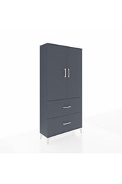 Arges Dolap 3 Raflı 2 Çekmeceli 2 Kapaklı 88x30x182 Antrasit-Antrasit