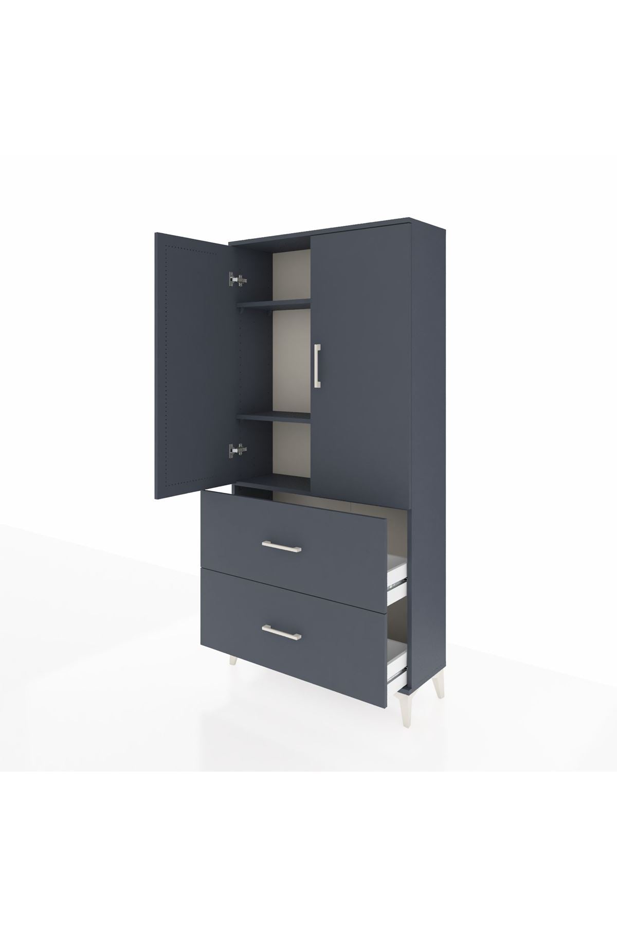 Arges Dolap 3 Raflı 2 Çekmeceli 2 Kapaklı 88x30x182 - S24M021V5A