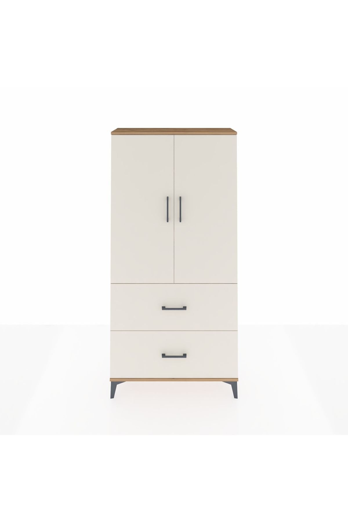 Arges Dolap 3 Raflı 2 Çekmeceli 2 Kapaklı 88x30x182 Çam-Aytaşı