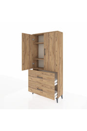 Arges Dolap 3 Raflı 2 Çekmeceli 2 Kapaklı 88x30x182 - S24M021V9A