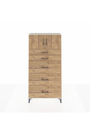 Arges Dolap Tek Raflı 5 Çekmeceli 2 Kapaklı 88x30x182 Aytaşı-Çam