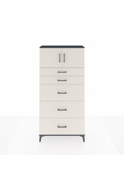 Arges Dolap Tek Raflı 5 Çekmeceli 2 Kapaklı 88x30x182 Antrasit-Aytaşı