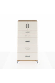 Arges Dolap Tek Raflı 5 Çekmeceli 2 Kapaklı 88x30x182 Çam-Aytaşı