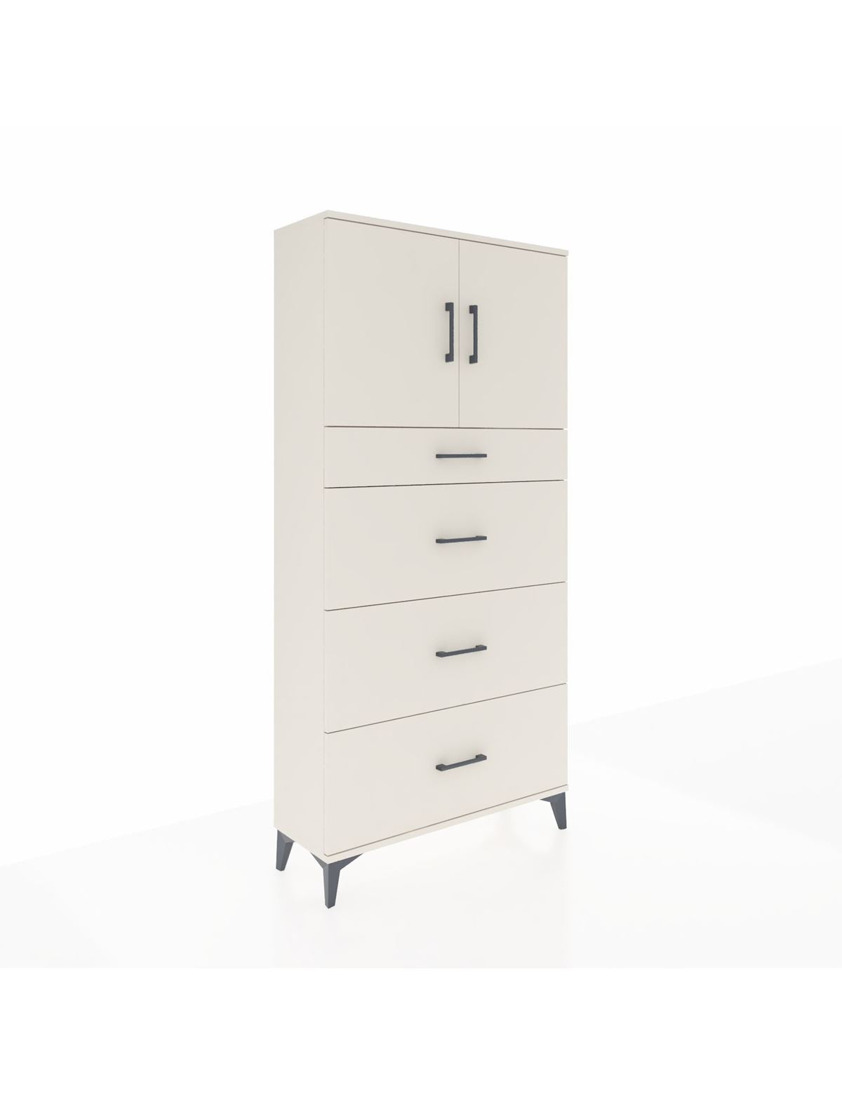 Arges Dolap 2 Raflı 4 Çekmeceli 2 Kapaklı 88x30x182 Aytaşı-Aytaşı