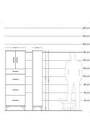 Arges Dolap 2 Raflı 4 Çekmeceli 2 Kapaklı 88x30x182 Aytaşı-Aytaşı