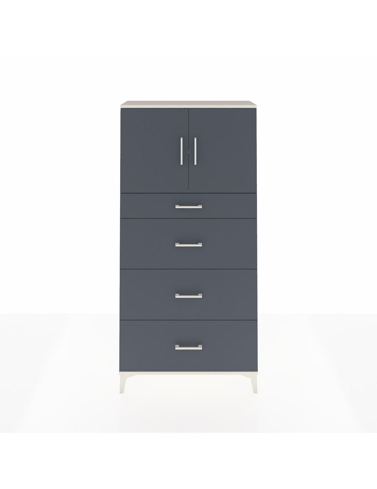 Arges Dolap 2 Raflı 4 Çekmeceli 2 Kapaklı 88x30x182 Aytaşı-Antrasit