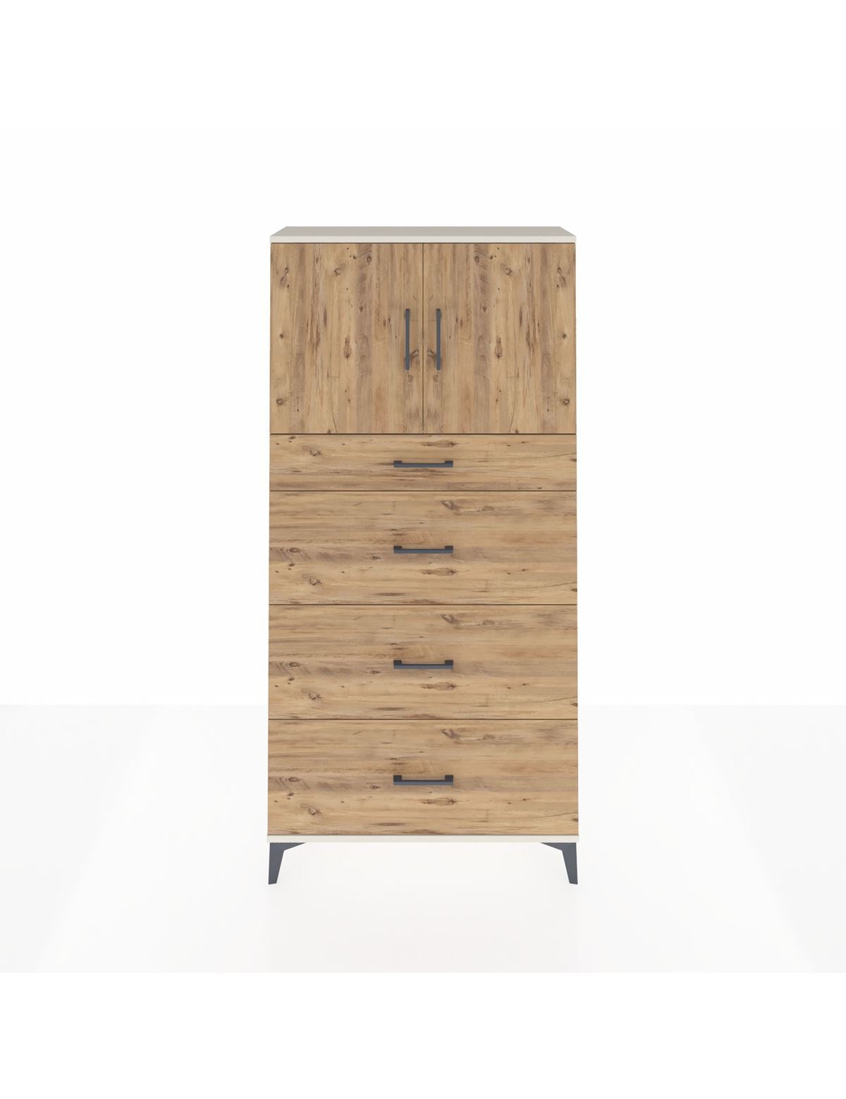 Arges Dolap 2 Raflı 4 Çekmeceli 2 Kapaklı 88x30x182 Aytaşı-Çam