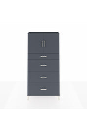 Arges Dolap 2 Raflı 4 Çekmeceli 2 Kapaklı 88x30x182 Antrasit-Antrasit