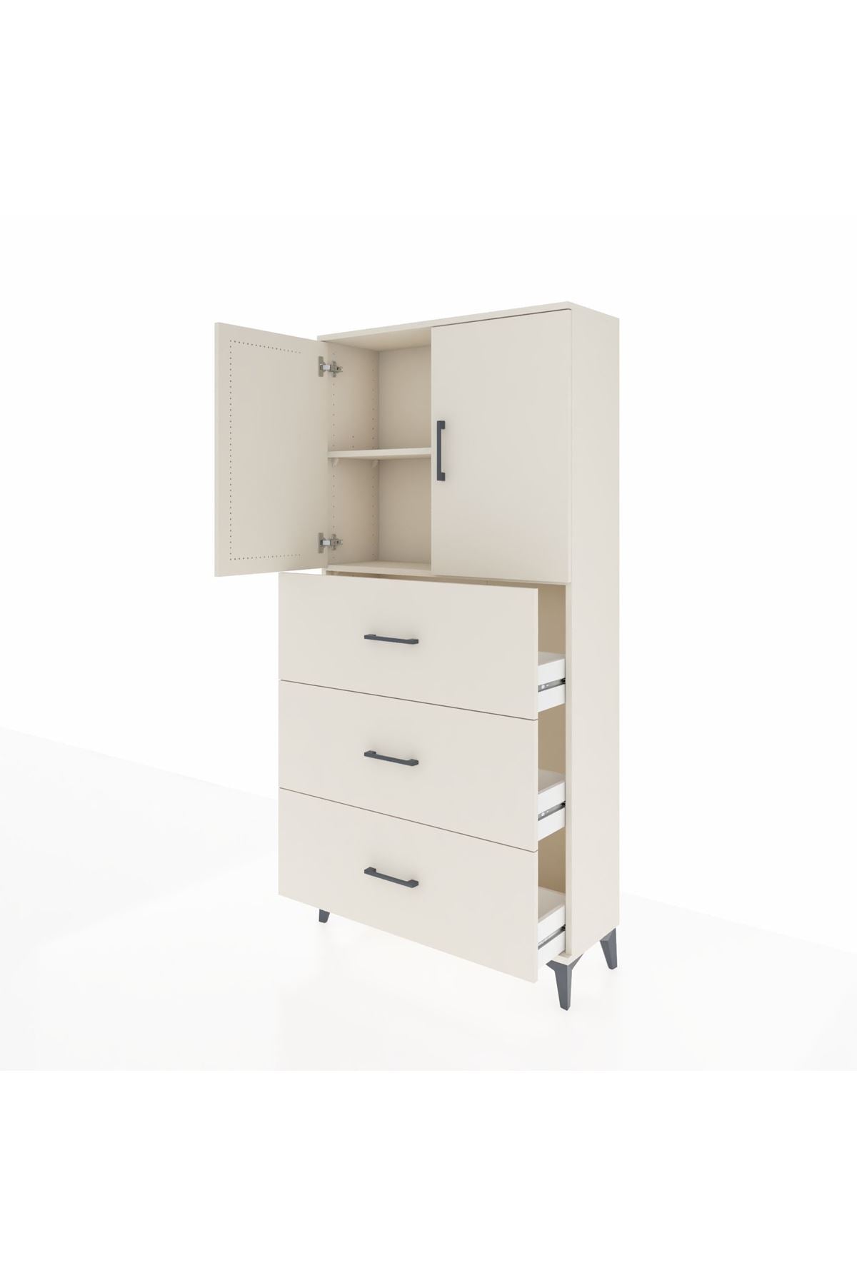 Arges Dolap 2 Raflı 3 Çekmeceli 2 Kapaklı 88x30x182 Aytaşı-Aytaşı