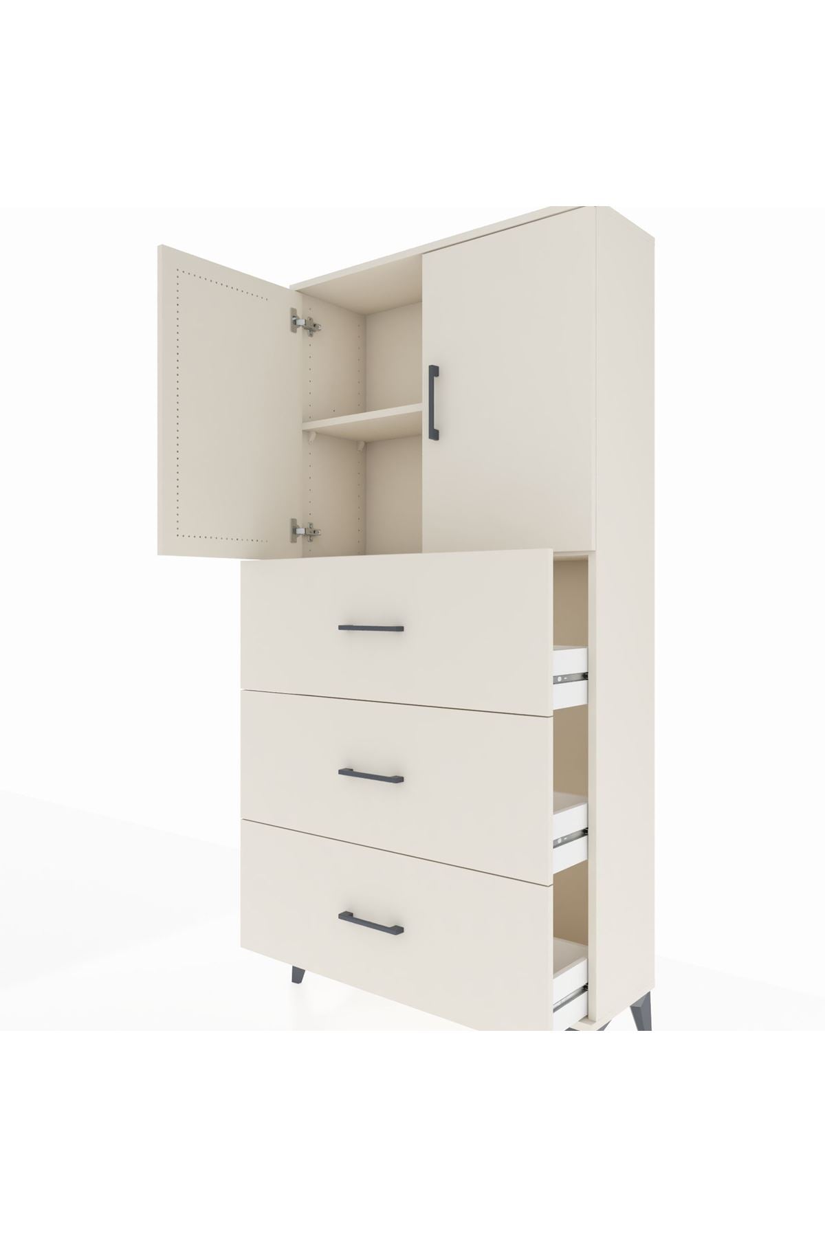 Arges Dolap 2 Raflı 3 Çekmeceli 2 Kapaklı 88x30x182 Aytaşı-Aytaşı