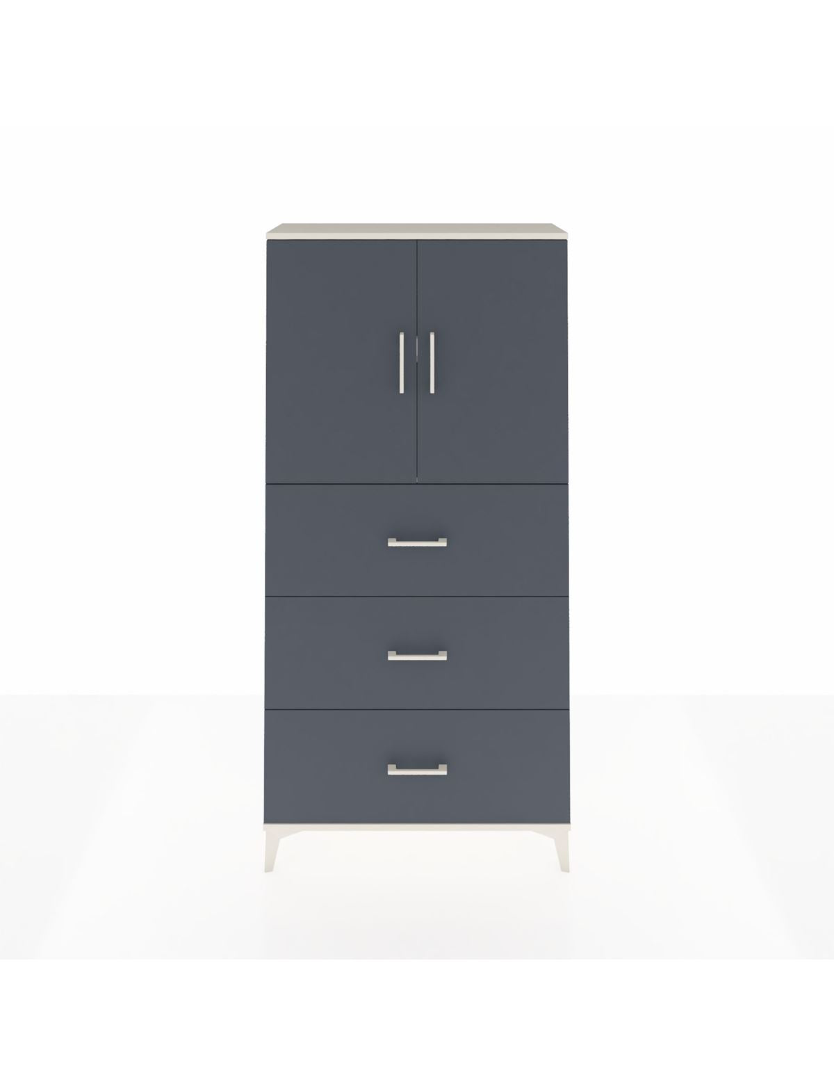 Arges Dolap 2 Raflı 3 Çekmeceli 2 Kapaklı 88x30x182 Aytaşı-Antrasit