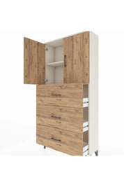 Arges Dolap 2 Raflı 3 Çekmeceli 2 Kapaklı 88x30x182 Aytaşı-Çam