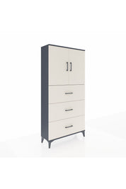 Arges Dolap 2 Raflı 3 Çekmeceli 2 Kapaklı 88x30x182 Antrasit-Aytaşı