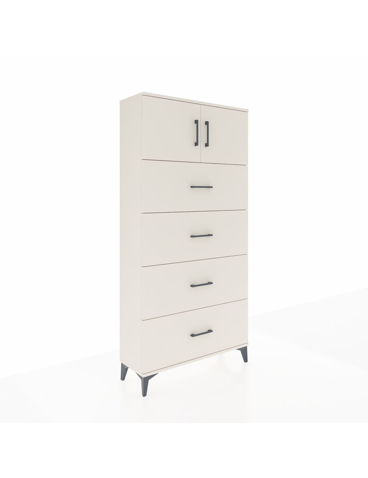 Arges Dolap Tek Raflı 4 Çekmeceli 2 Kapaklı 88x30x182 Aytaşı-Aytaşı