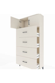 Arges Dolap Tek Raflı 4 Çekmeceli 2 Kapaklı 88x30x182 Aytaşı-Aytaşı