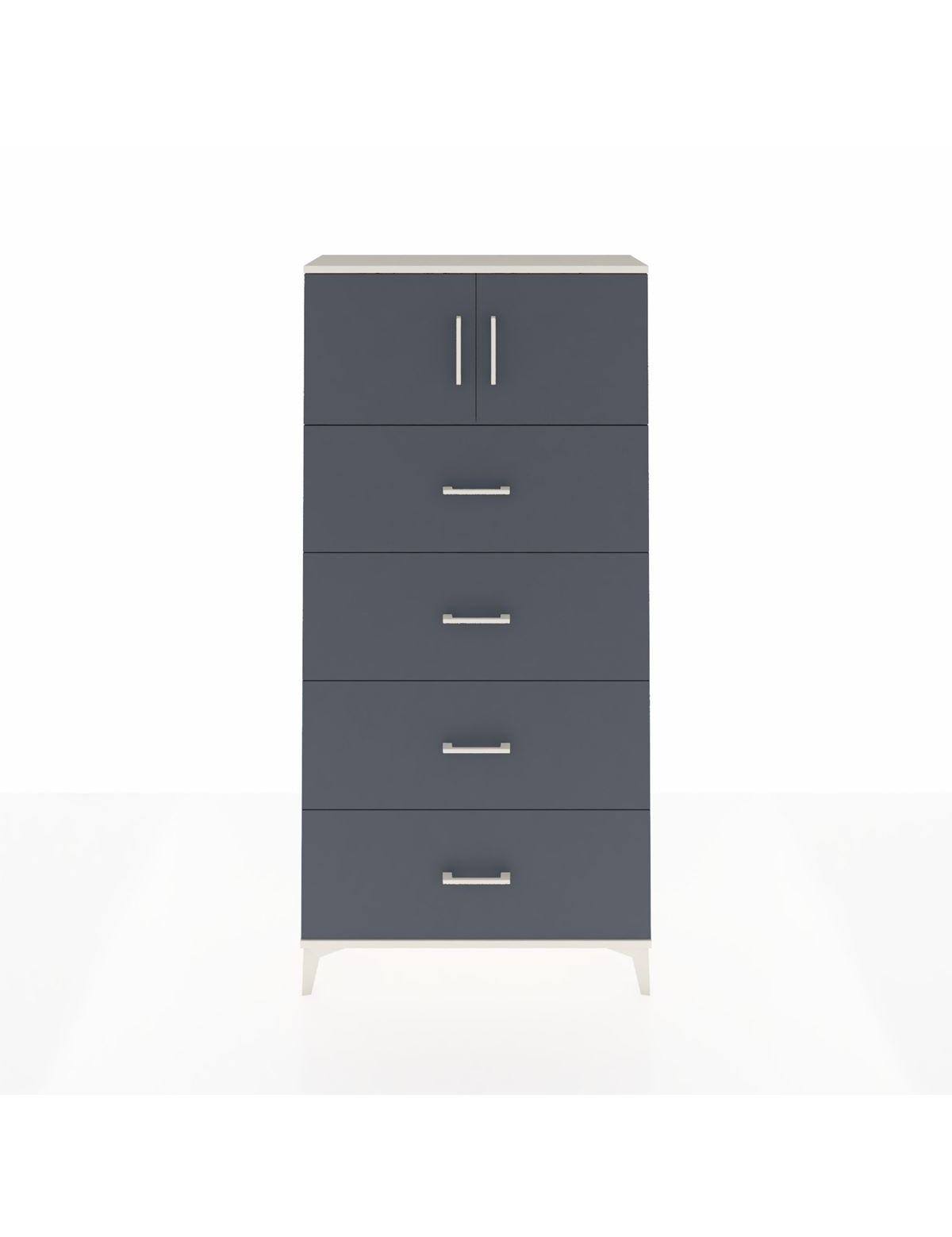 Arges Dolap Tek Raflı 4 Çekmeceli 2 Kapaklı 88x30x182 Aytaşı-Antrasit