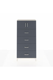 Arges Dolap Tek Raflı 4 Çekmeceli 2 Kapaklı 88x30x182 Aytaşı-Antrasit