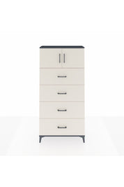 Arges Dolap Tek Raflı 4 Çekmeceli 2 Kapaklı 88x30x182 Antrasit-Aytaşı