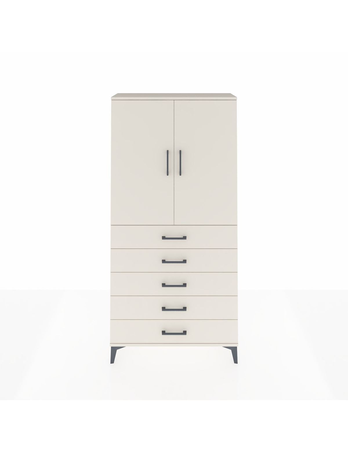 Arges Dolap Tek Raflı 5 Çekmeceli Tek Askılı 88x30x182 Aytaşı-Aytaşı