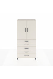 Arges Dolap Tek Raflı 5 Çekmeceli Tek Askılı 88x30x182 Aytaşı-Aytaşı