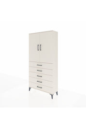 Arges Dolap Tek Raflı 5 Çekmeceli Tek Askılı 88x30x182 Aytaşı-Aytaşı