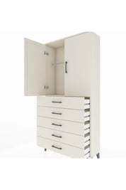 Arges Dolap Tek Raflı 5 Çekmeceli Tek Askılı 88x30x182 Aytaşı-Aytaşı