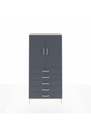 Arges Dolap Tek Raflı 5 Çekmeceli Tek Askılı 88x30x182 Aytaşı-Antrasit