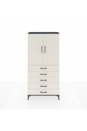 Arges Dolap Tek Raflı 5 Çekmeceli Tek Askılı 88x30x182 Antrasit-Aytaşı