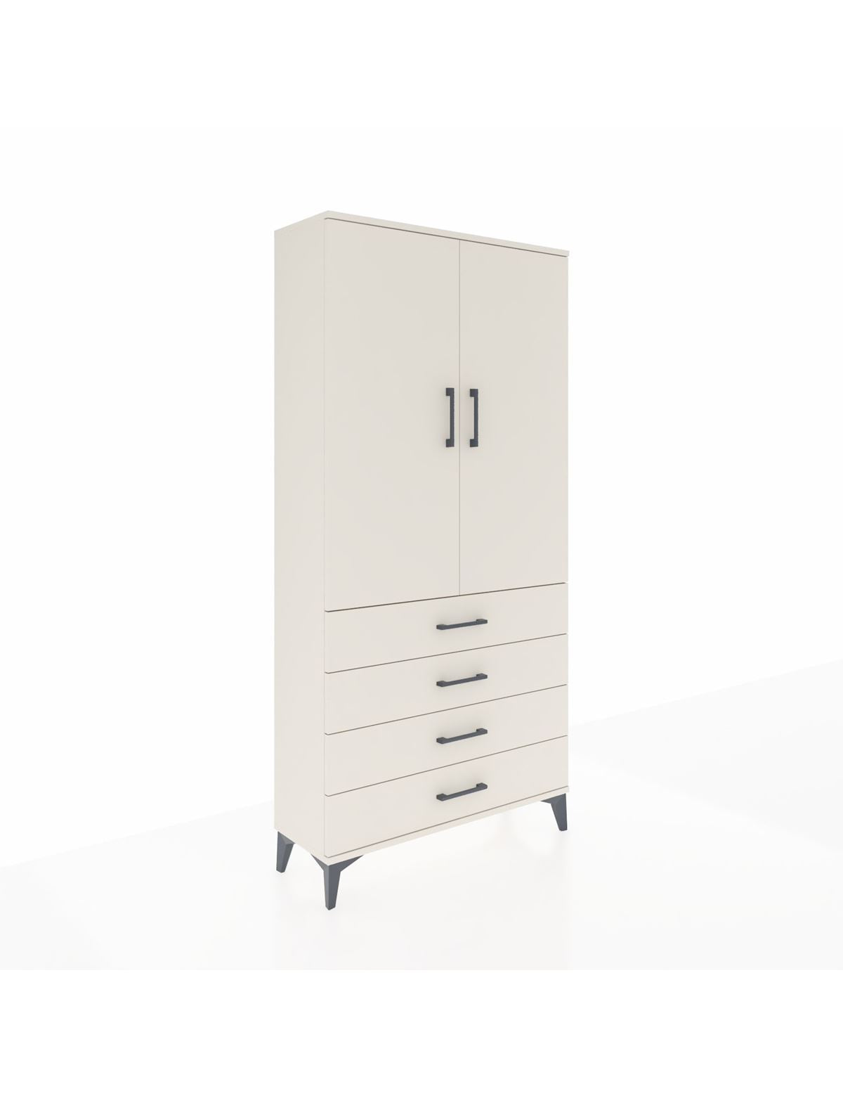 Arges Dolap Tek Raflı 4 Çekmeceli Tek Askılı 88x30x182 Aytaşı-Aytaşı