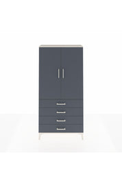 Arges Dolap Tek Raflı 4 Çekmeceli Tek Askılı 88x30x182 Aytaşı-Antrasit